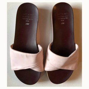 Matt & Nat Vegan Open Toe Slip On Pink Slides Sandals Size 7